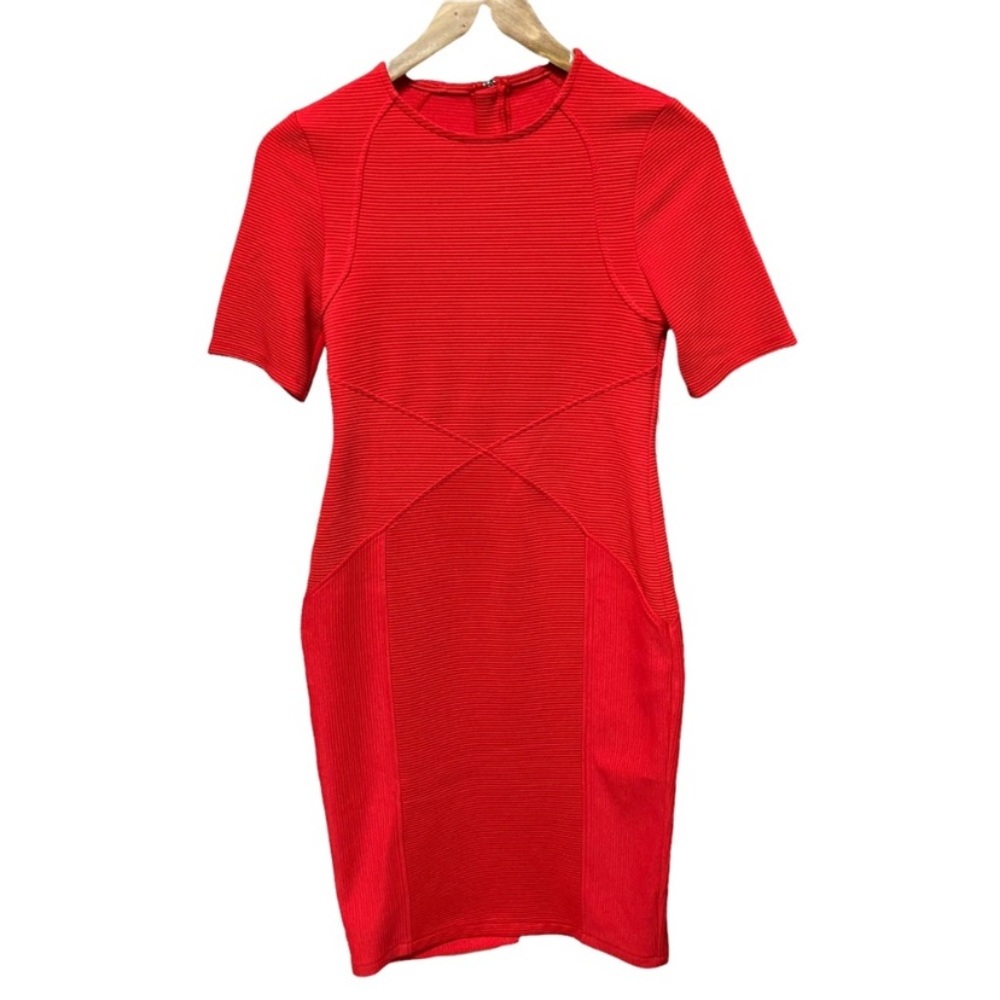 ASOS Seamed Structured Rib Bodycon Dress - Picture 4 of 6